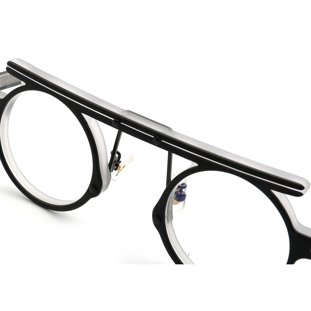 Hester | Retro Flat Top Vintage Glasses Frames Men | Round Nerd Stylish Women Eyeglasses Frames - Image 21