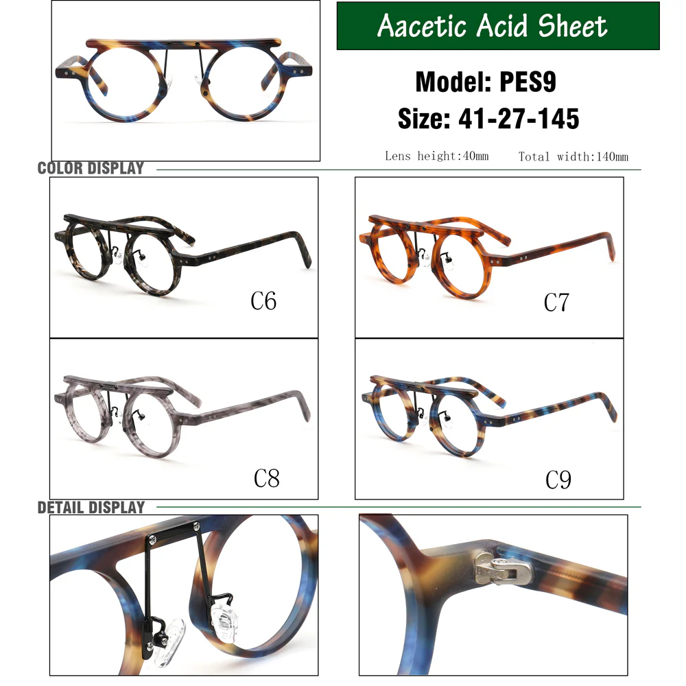 Hester | Retro Flat Top Vintage Glasses Frames Men | Round Nerd Stylish Women Eyeglasses Frames - Image 29