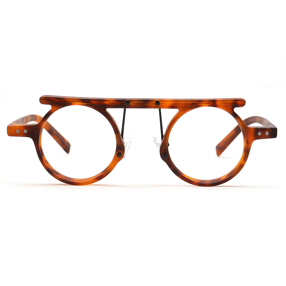 Hester | Retro Flat Top Vintage Glasses Frames Men | Round Nerd Stylish Women Eyeglasses Frames - Image 3