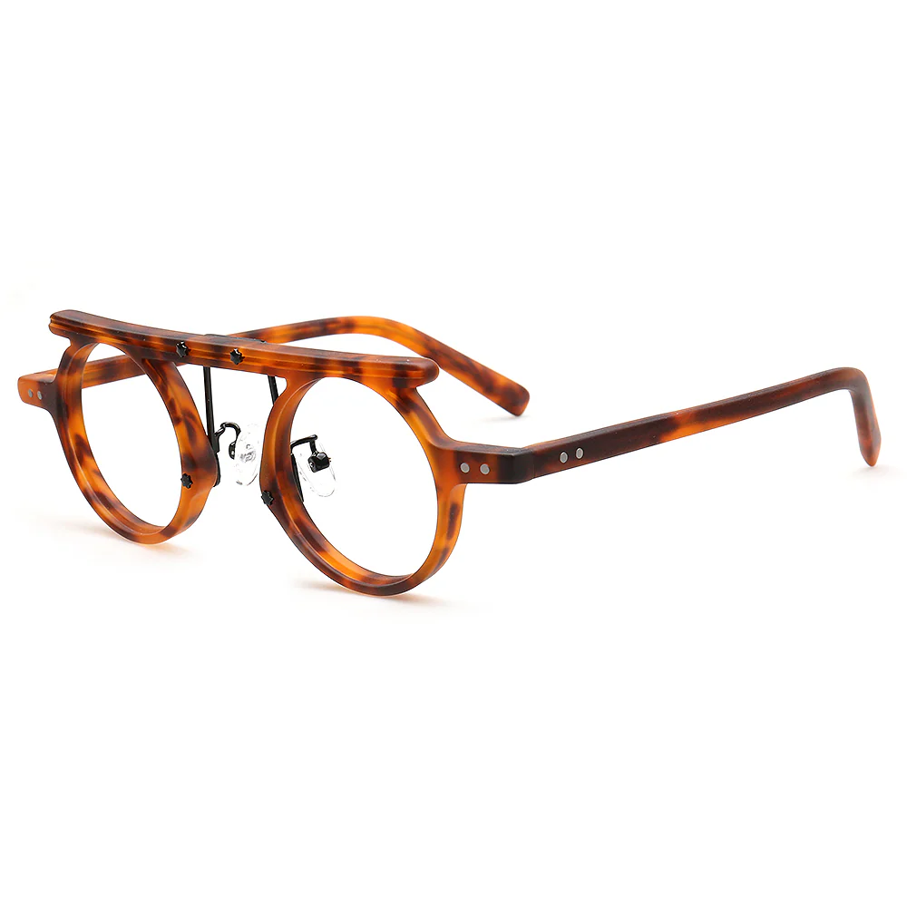 Hester | Retro Flat Top Vintage Glasses Frames Men | Round Nerd Stylish Women Eyeglasses Frames - Image 4