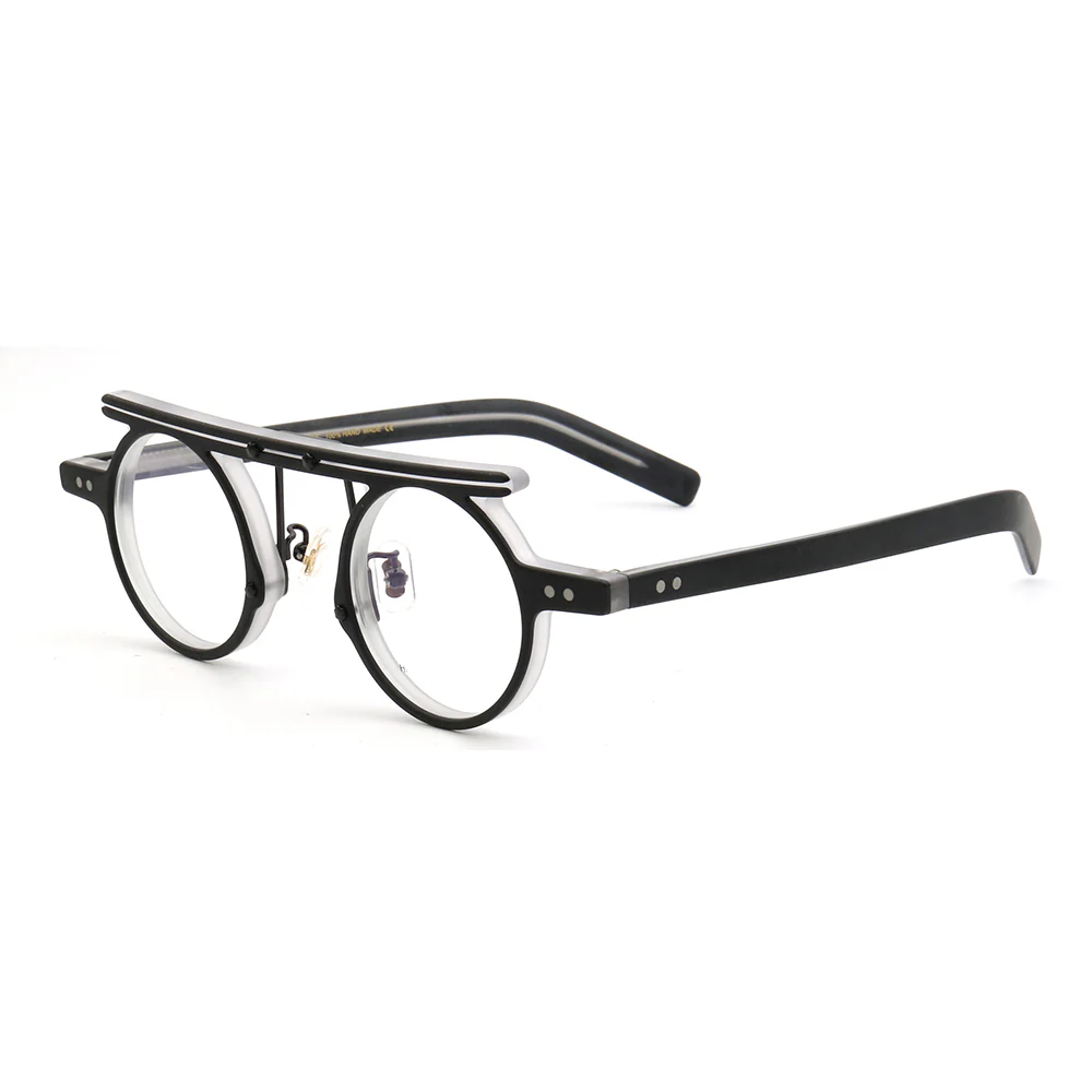 Hester | Retro Flat Top Vintage Glasses Frames Men | Round Nerd Stylish Women Eyeglasses Frames - Image 6