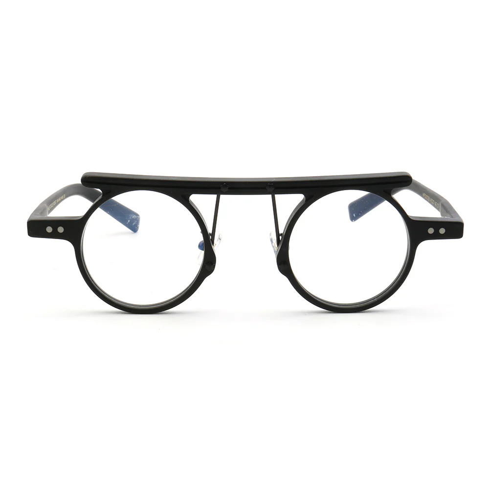 Hester | Retro Flat Top Vintage Glasses Frames Men | Round Nerd Stylish Women Eyeglasses Frames - Image 7