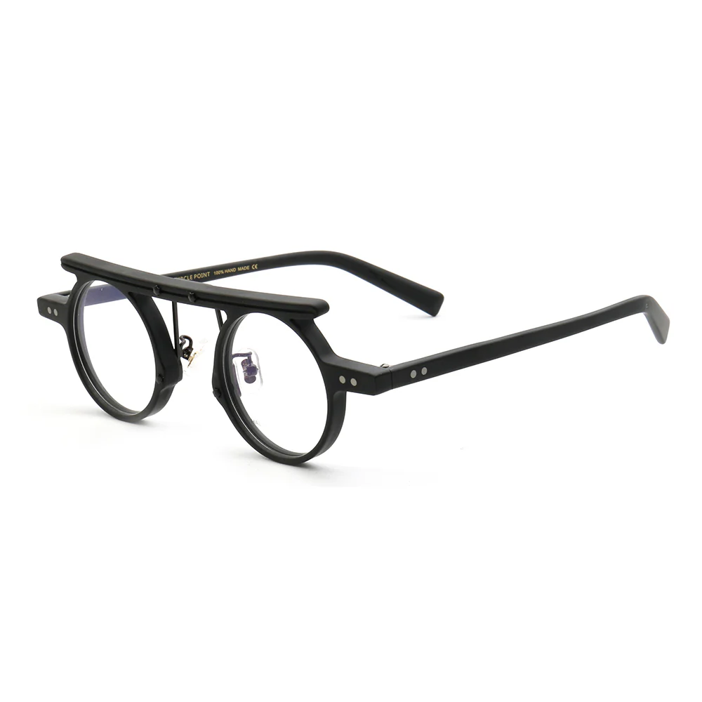 Hester | Retro Flat Top Vintage Glasses Frames Men | Round Nerd Stylish Women Eyeglasses Frames - Image 8