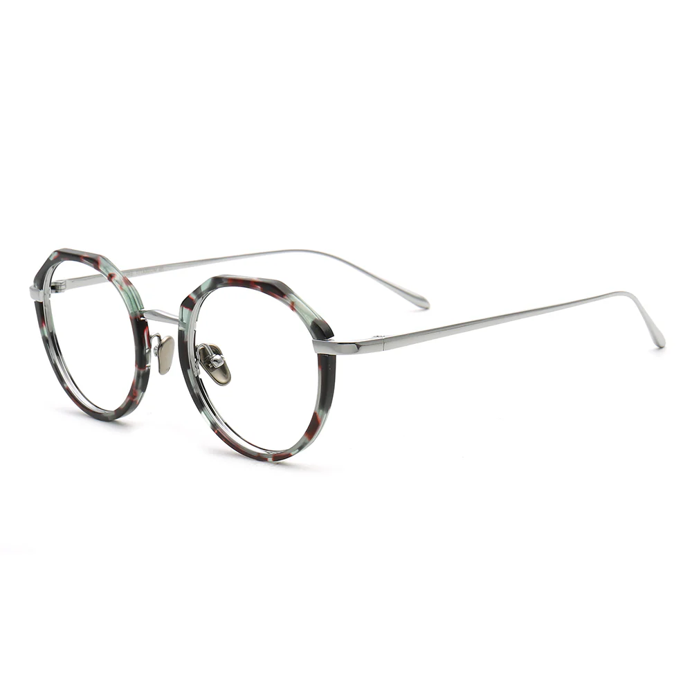 Layken | Stylish Round Floral Titanium Eyeglasses - Image 5