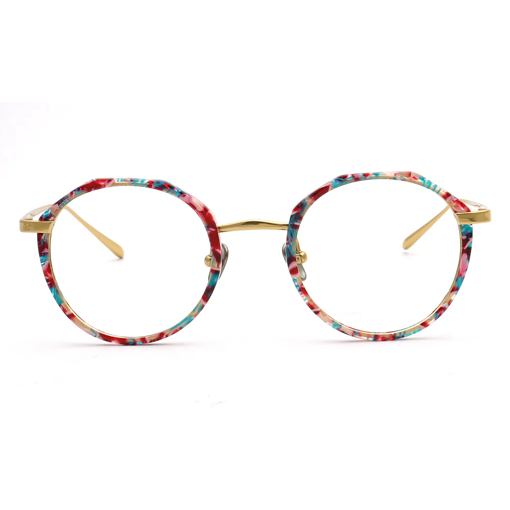 Layken | Stylish Round Floral Titanium Eyeglasses - Image 6