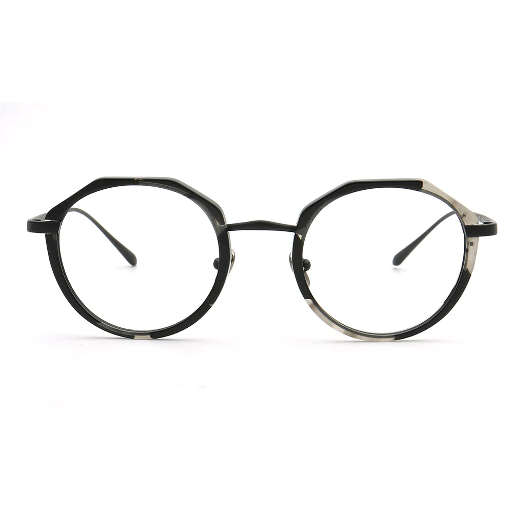 Layken | Stylish Round Floral Titanium Eyeglasses - Image 8