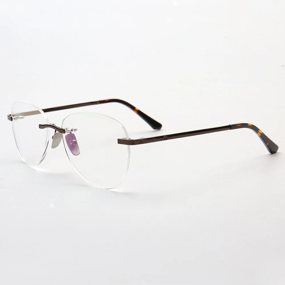 Harvey | Classic Titanium Aviator Rimless Eyewear Frames - Image 11