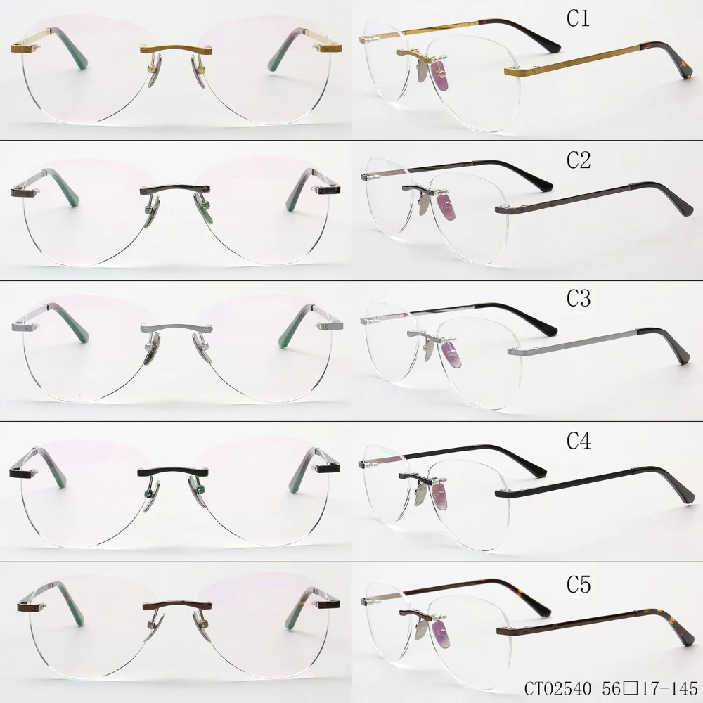 Harvey | Classic Titanium Aviator Rimless Eyewear Frames - Image 12