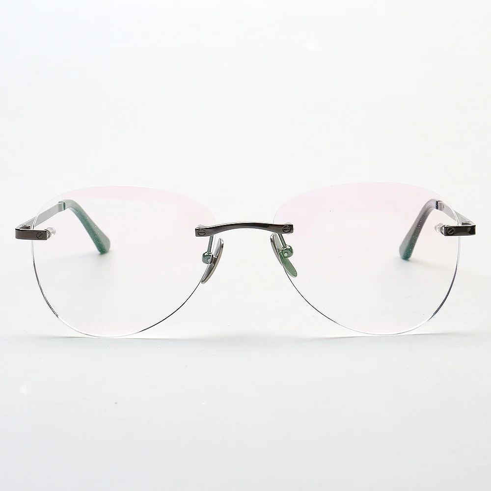 Harvey | Classic Titanium Aviator Rimless Eyewear Frames - Image 4