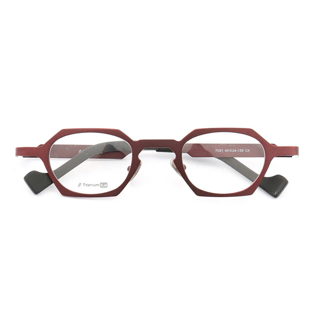 Peak | Hexagon Shaped Pure Titanium Eyeglasses | Lightweight Geometric Design - Image 6