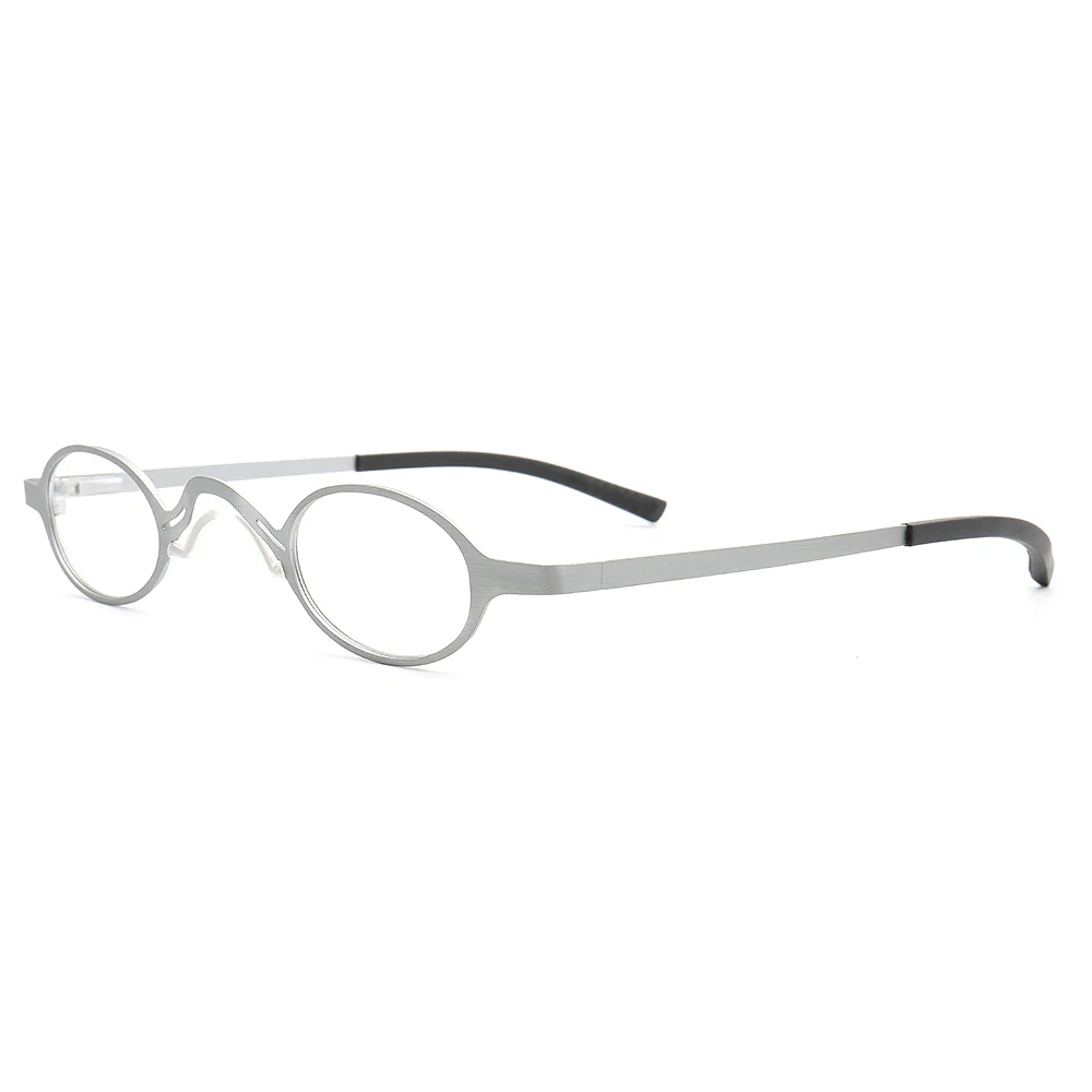 Harlow | Oval Shaped Business Eyeglass Frames | Modern Metal Unisex Glasses - Image 11