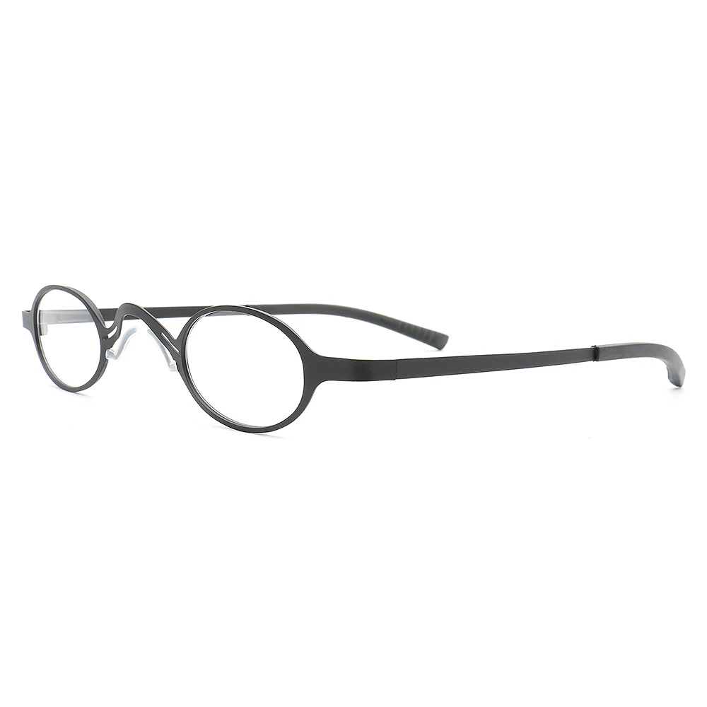 Harlow | Oval Shaped Business Eyeglass Frames | Modern Metal Unisex Glasses - Image 5