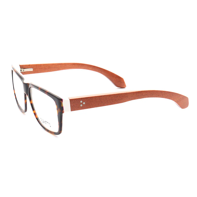 Lexington | Square Full Rim Wooden Eyeglasses | Modern Acetate Frames w/ Wood Temples - Image 10