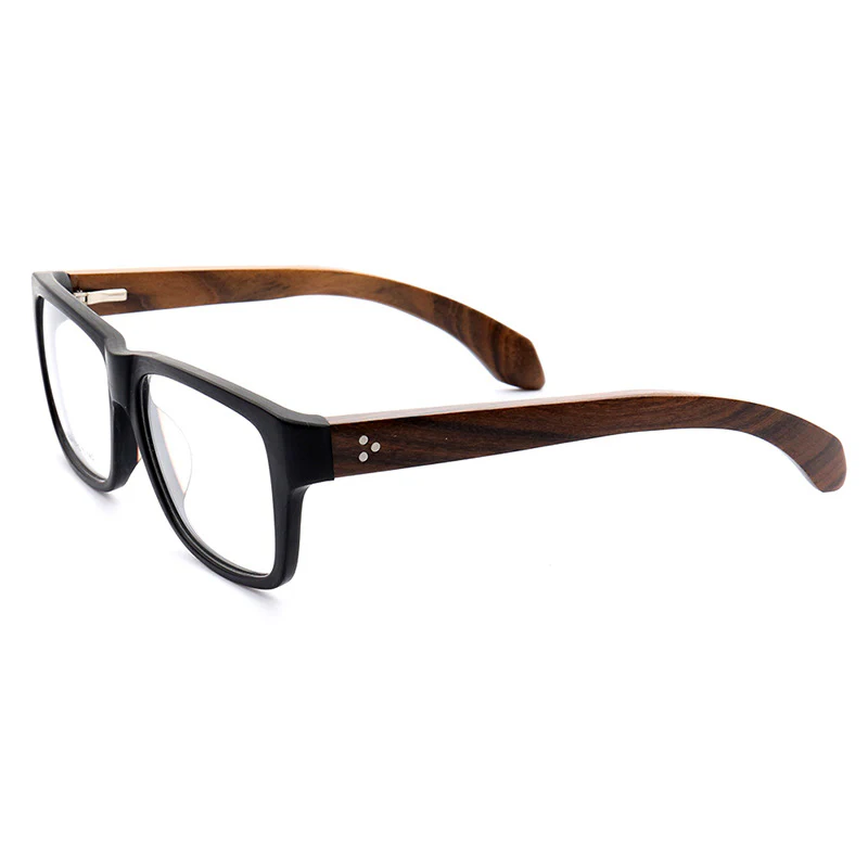 Lexington | Square Full Rim Wooden Eyeglasses | Modern Acetate Frames w/ Wood Temples - Image 12