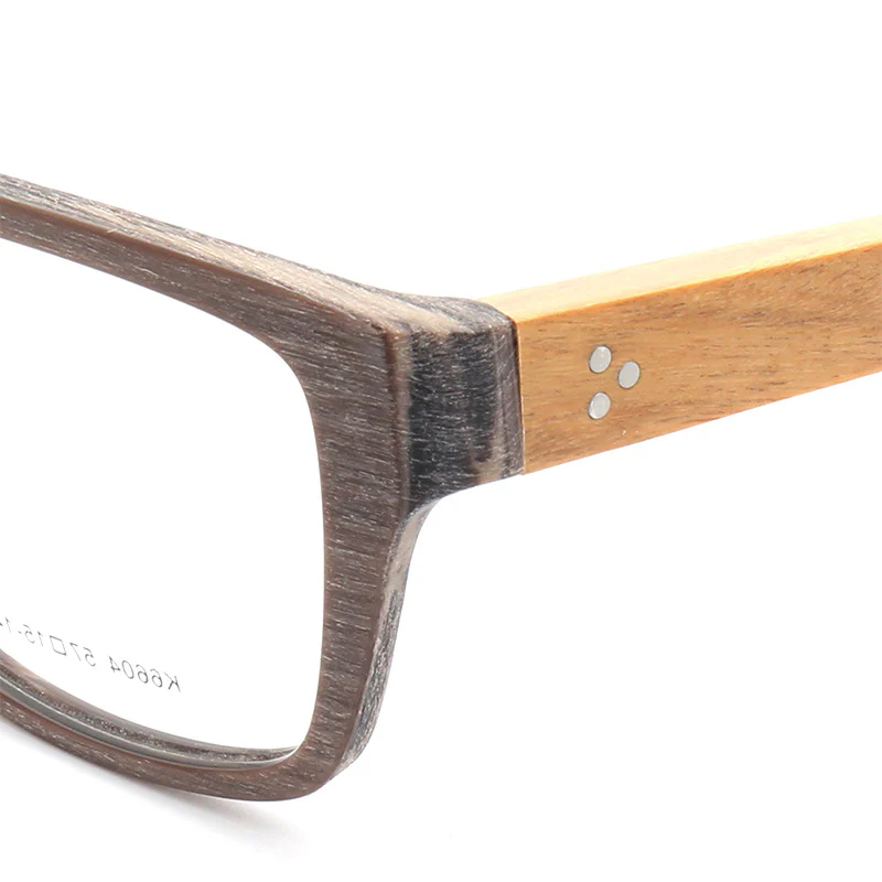 Lexington | Square Full Rim Wooden Eyeglasses | Modern Acetate Frames w/ Wood Temples - Image 13