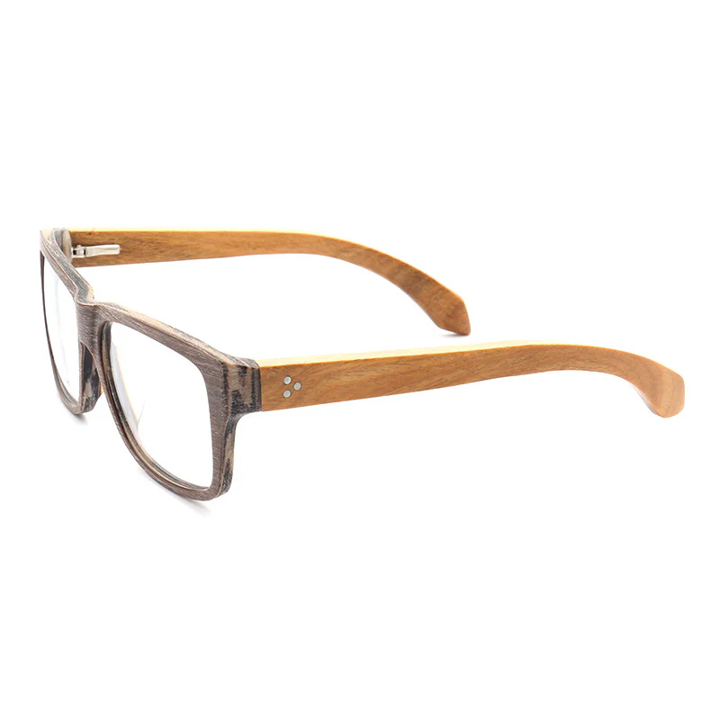 Lexington | Square Full Rim Wooden Eyeglasses | Modern Acetate Frames w/ Wood Temples - Image 6