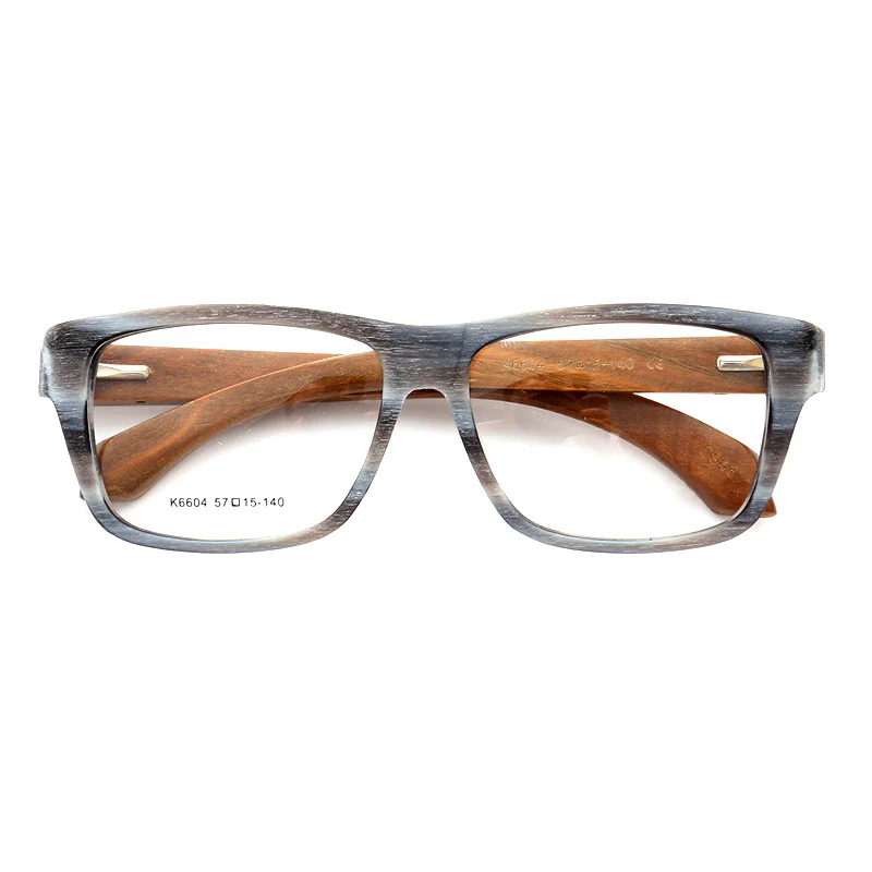 Lexington | Square Full Rim Wooden Eyeglasses | Modern Acetate Frames w/ Wood Temples - Image 7
