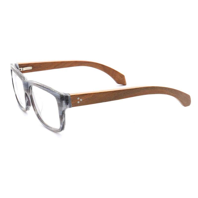 Lexington | Square Full Rim Wooden Eyeglasses | Modern Acetate Frames w/ Wood Temples - Image 8