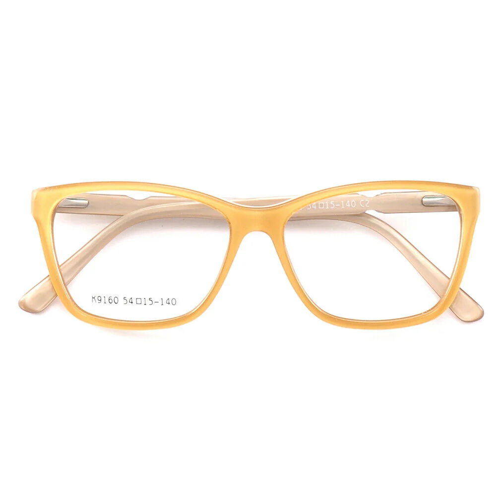 Annabelle | Classic Acetate Cat Eye Glasses For Women |  Pink Full Rim Yellow Eyeglass Frames - Image 6