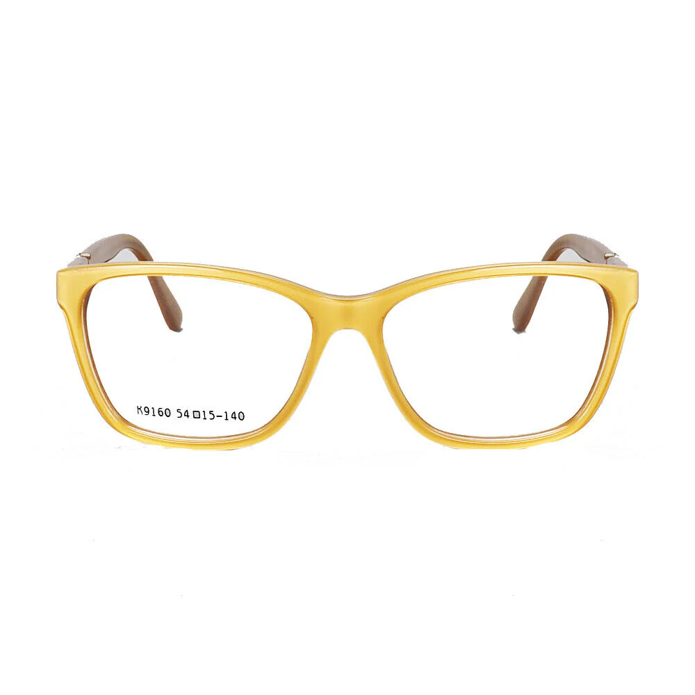 Annabelle | Classic Acetate Cat Eye Glasses For Women |  Pink Full Rim Yellow Eyeglass Frames - Image 7