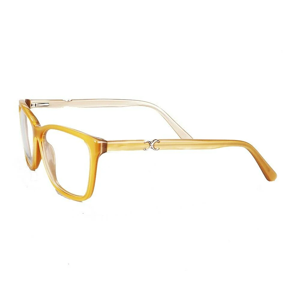 Annabelle | Classic Acetate Cat Eye Glasses For Women |  Pink Full Rim Yellow Eyeglass Frames - Image 8