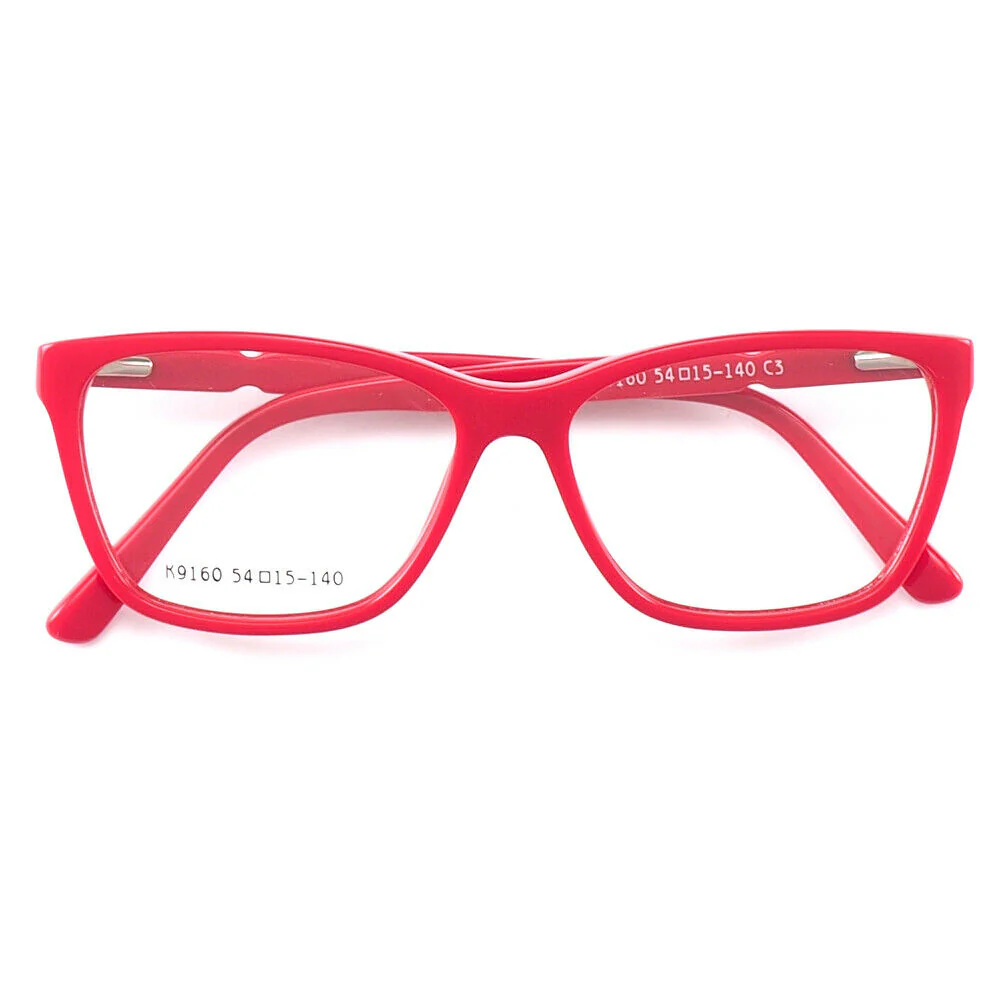 Annabelle | Classic Acetate Cat Eye Glasses For Women |  Pink Full Rim Yellow Eyeglass Frames - Image 9