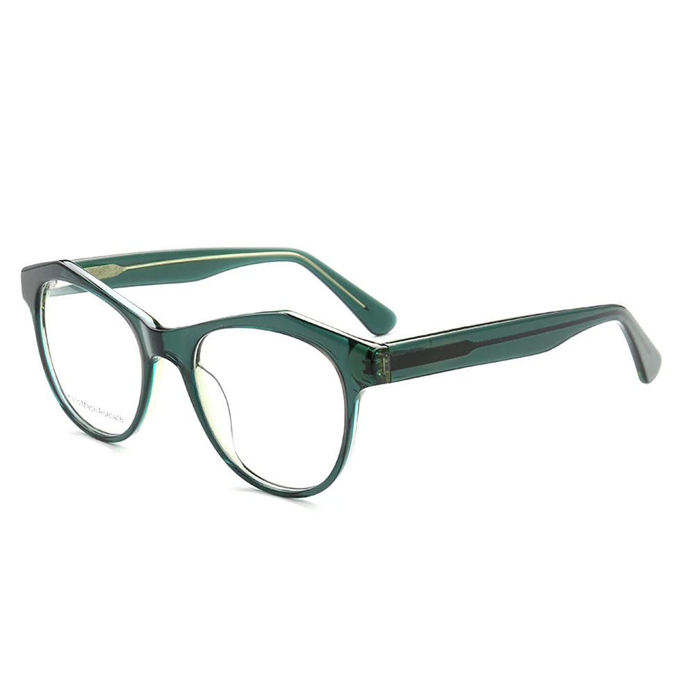 August | Semi Transparent Round Full Rim Acetate Glasses | Eyeglasses w/ Modern Geometric Frame - Image 3