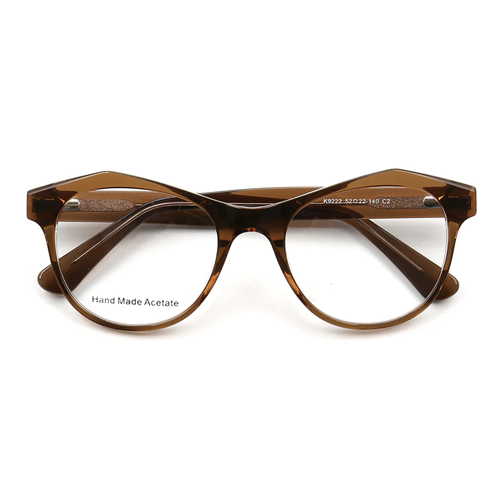 August | Semi Transparent Round Full Rim Acetate Glasses | Eyeglasses w/ Modern Geometric Frame - Image 4