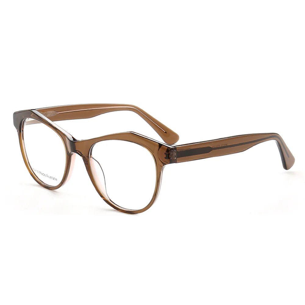 August | Semi Transparent Round Full Rim Acetate Glasses | Eyeglasses w/ Modern Geometric Frame - Image 5