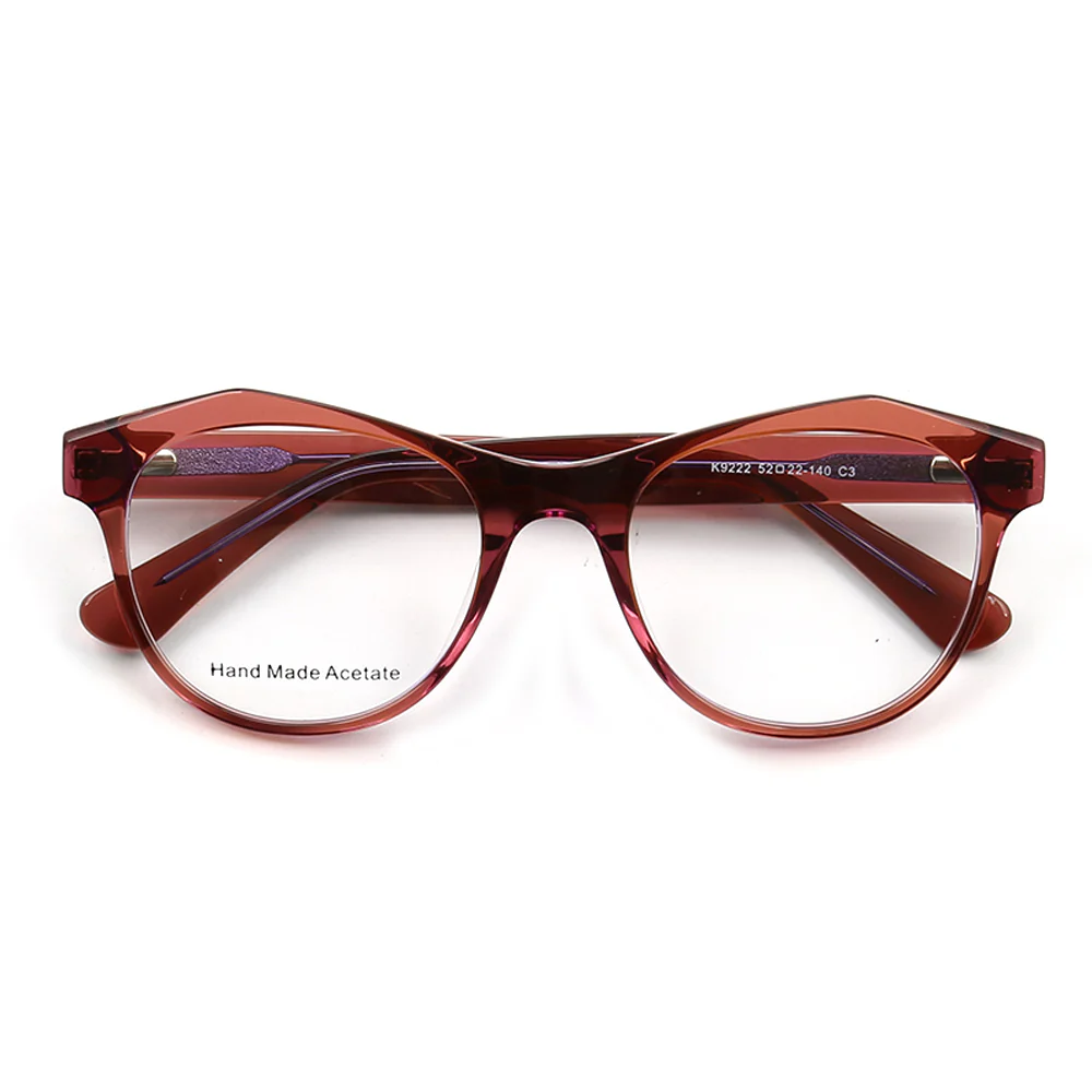 August | Semi Transparent Round Full Rim Acetate Glasses | Eyeglasses w/ Modern Geometric Frame - Image 6