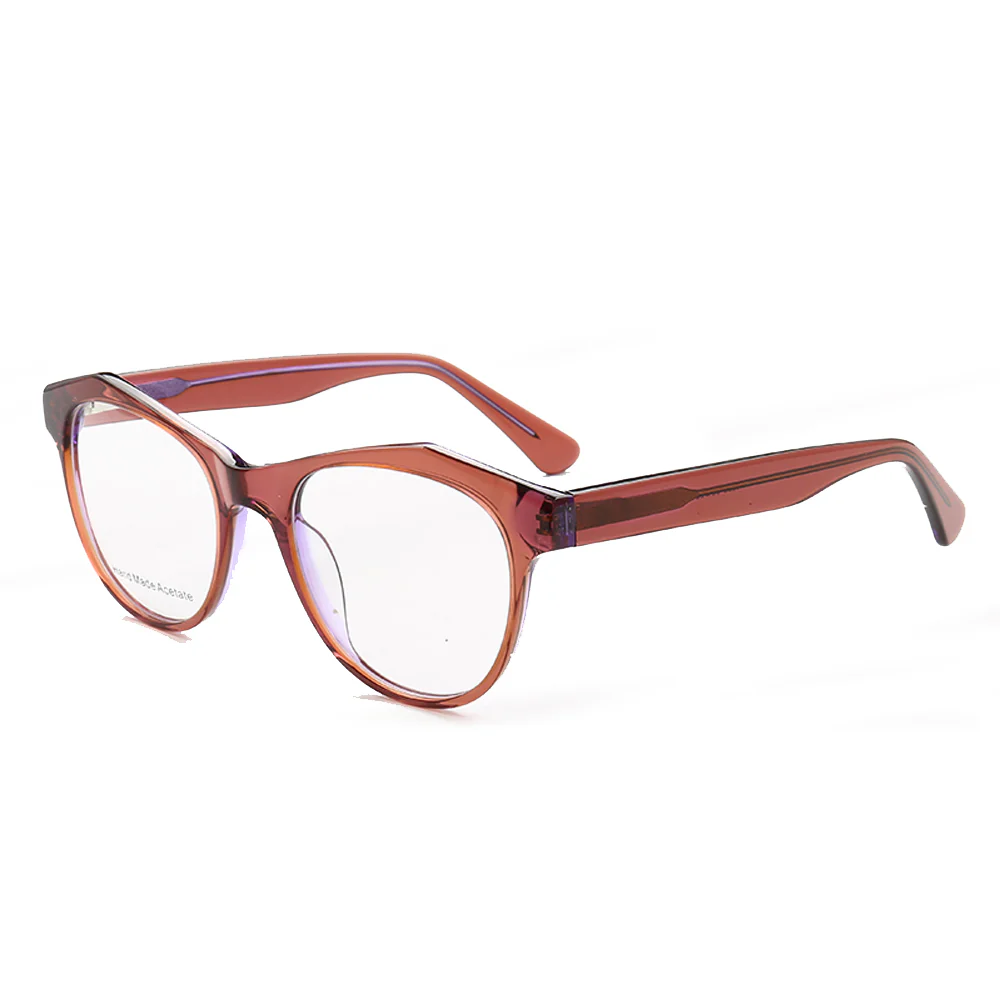 August | Semi Transparent Round Full Rim Acetate Glasses | Eyeglasses w/ Modern Geometric Frame - Image 7