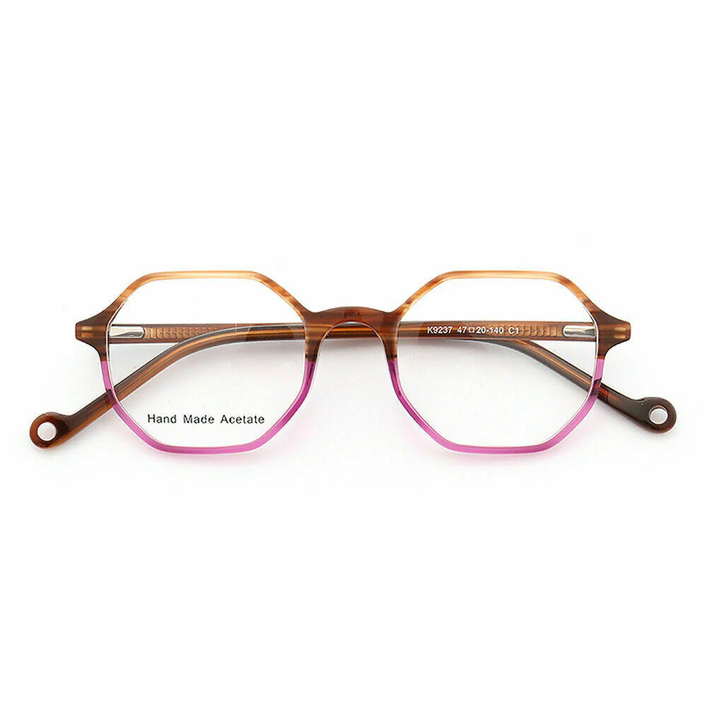 Blake | Polygon Shaped Acetate Eyeglasses | Two Toned Glasses For Men & Women - Image 10