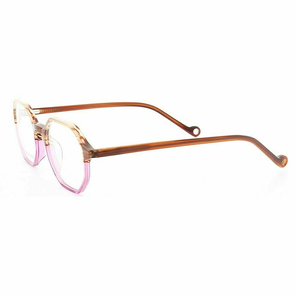 Blake | Polygon Shaped Acetate Eyeglasses | Two Toned Glasses For Men & Women - Image 11