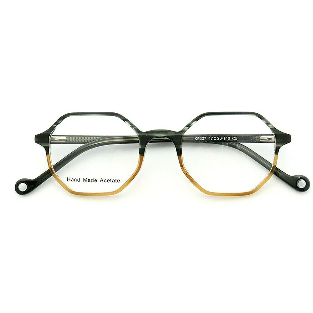Blake | Polygon Shaped Acetate Eyeglasses | Two Toned Glasses For Men & Women - Image 6