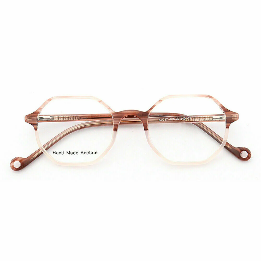Blake | Polygon Shaped Acetate Eyeglasses | Two Toned Glasses For Men & Women - Image 8