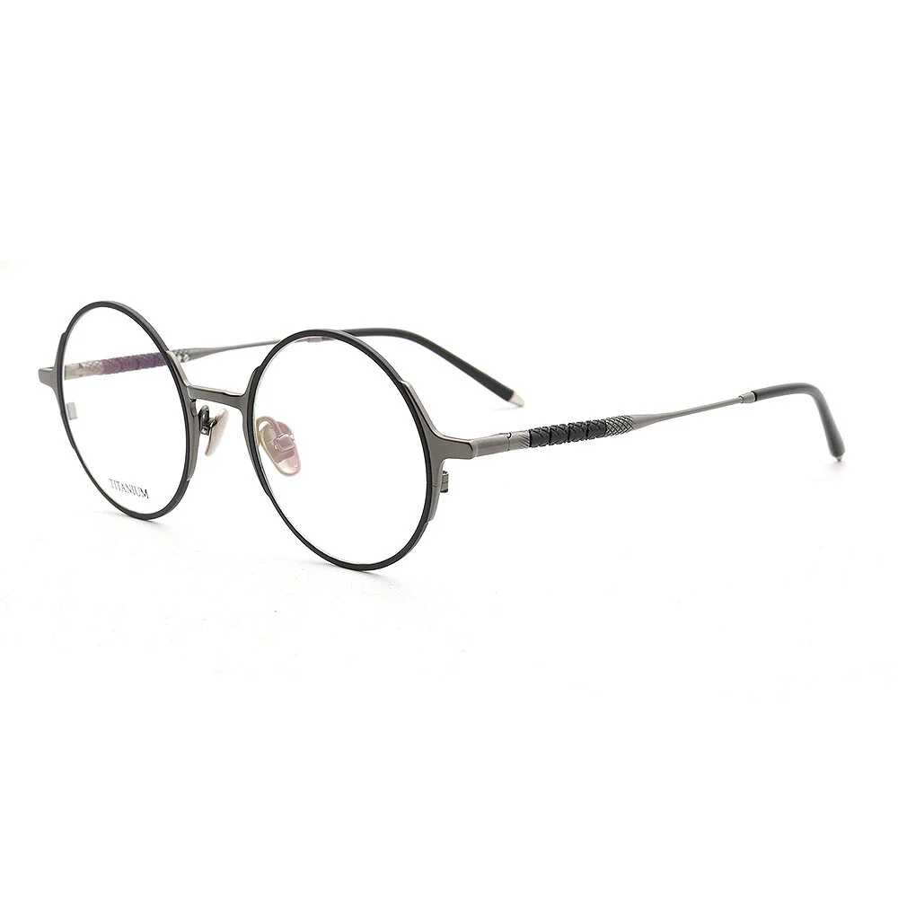 Leon | Retro Round Titanium Optical Glasses Frames - Image 9