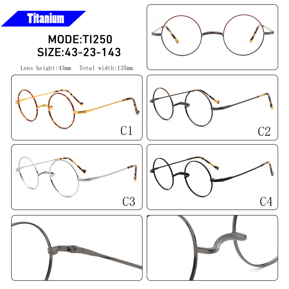 Madison | Retro Round Titanium Glasses Frames - Image 13