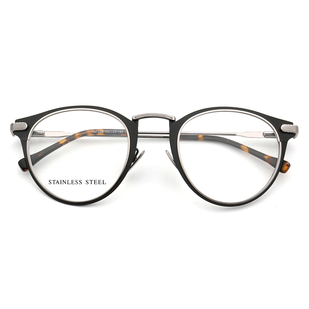 Tate | Vintage Round Stainless Steel Eyeglasses For Men & Women | Lightweight Modern Glasses Frames - Image 6