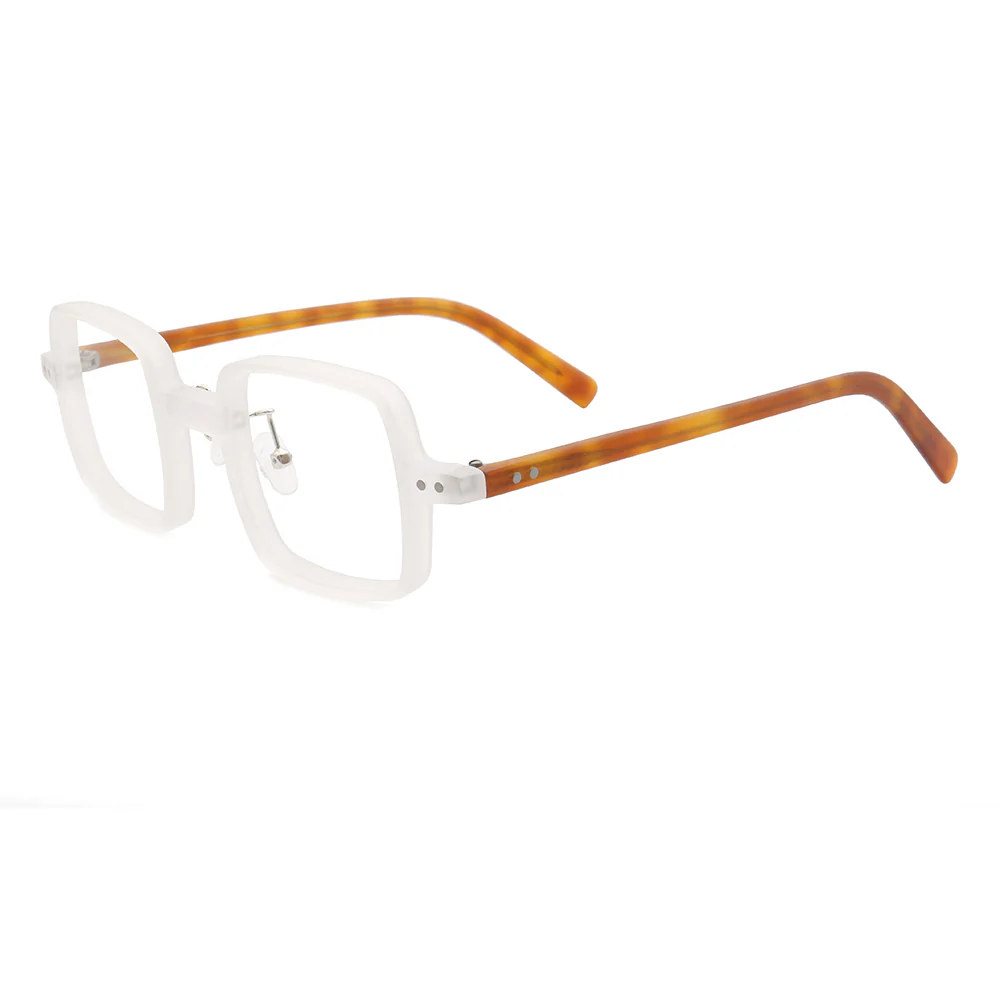 Laurence | Mens Square Full Rim Eyeglasses | Light Tortoise Shell Matte Eyewear Frames Online - Image 5