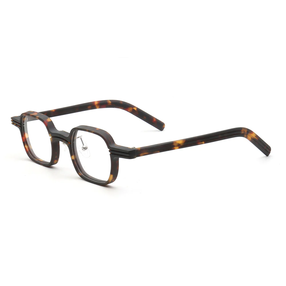 Renew | Modern Square Full Rim Acetate Glasses | Patterned Tortoise Shell Eyewear Frames - Image 6