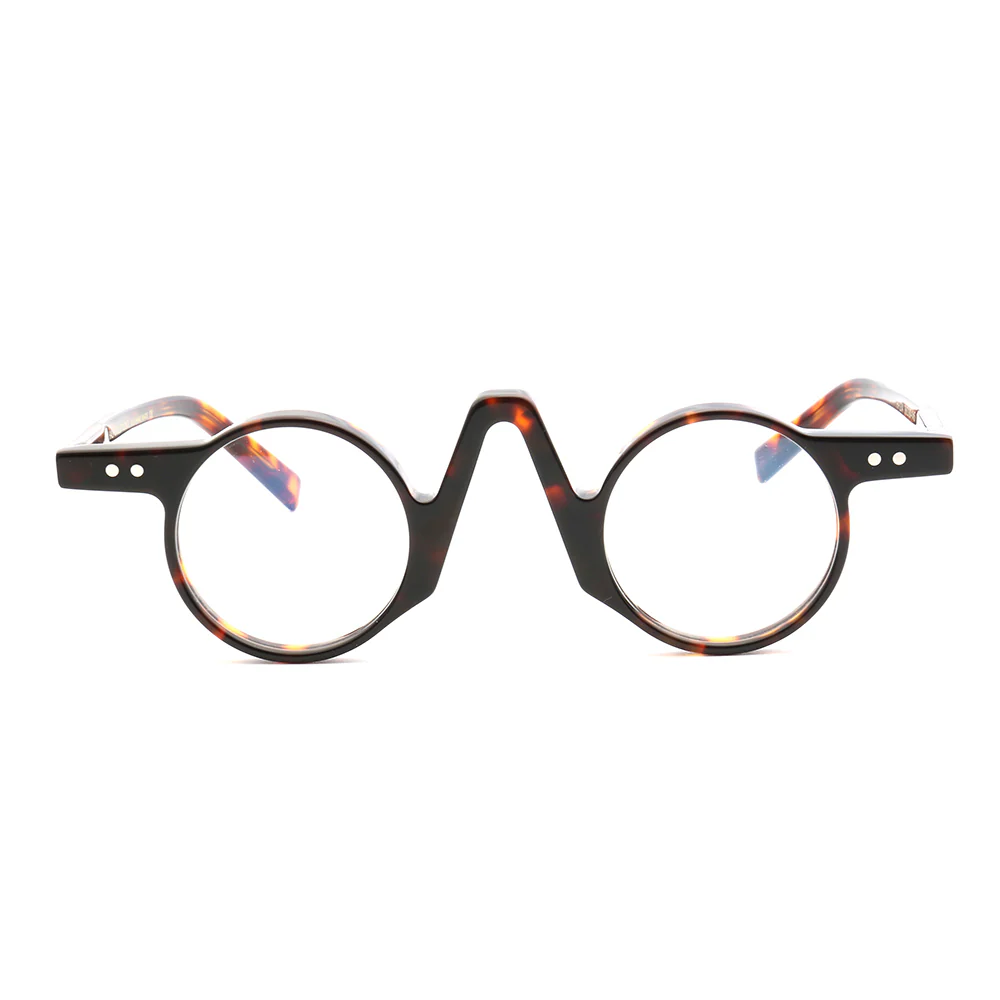 Central | Retro Round Tortoise Shell Eyeglasses | Unisex Hipster Nerd Style Glasses Frames - Image 3