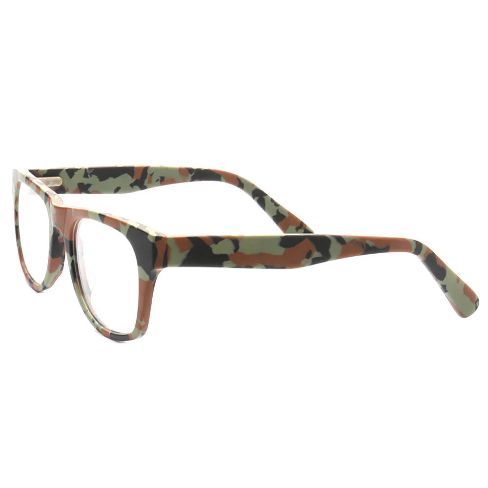 Spencer | Modern Camo Patterned Acetate Eyeglass Frames  | Square Mens Camouflage Glasses Online - Image 4