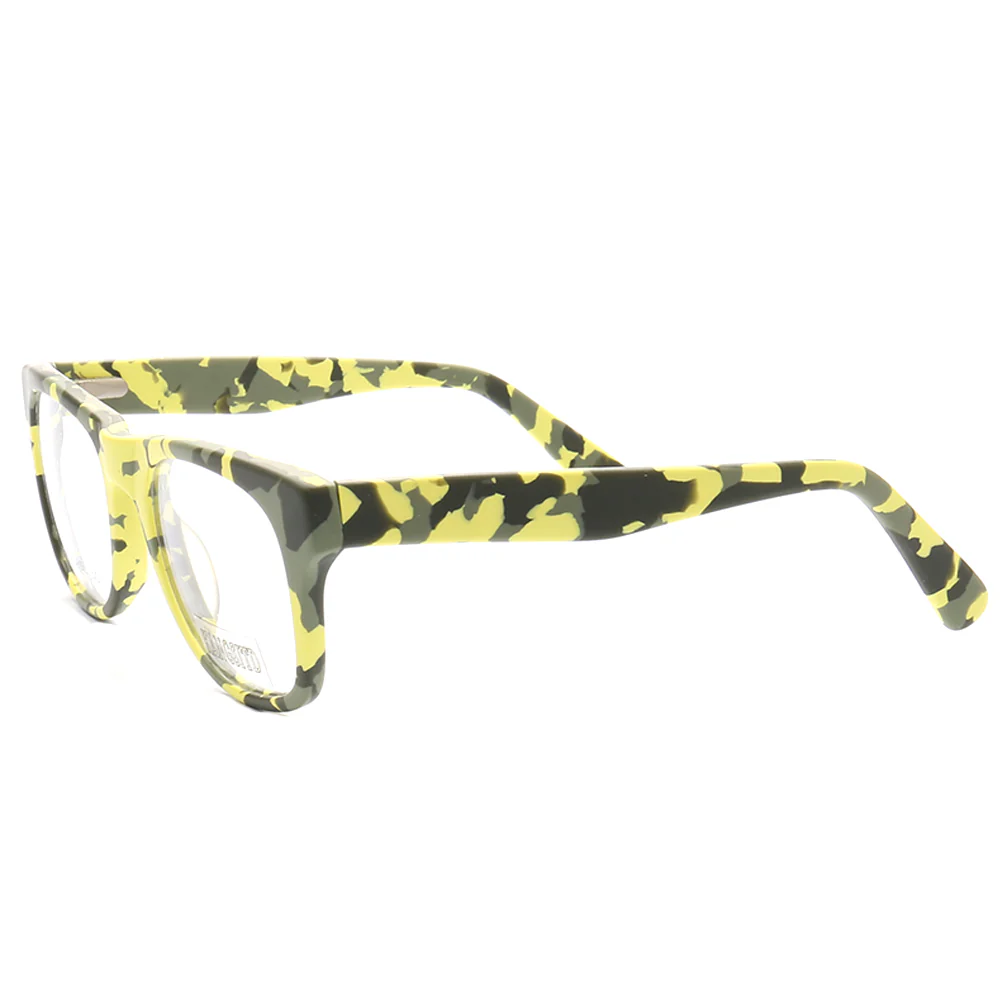 Spencer | Modern Camo Patterned Acetate Eyeglass Frames  | Square Mens Camouflage Glasses Online - Image 6
