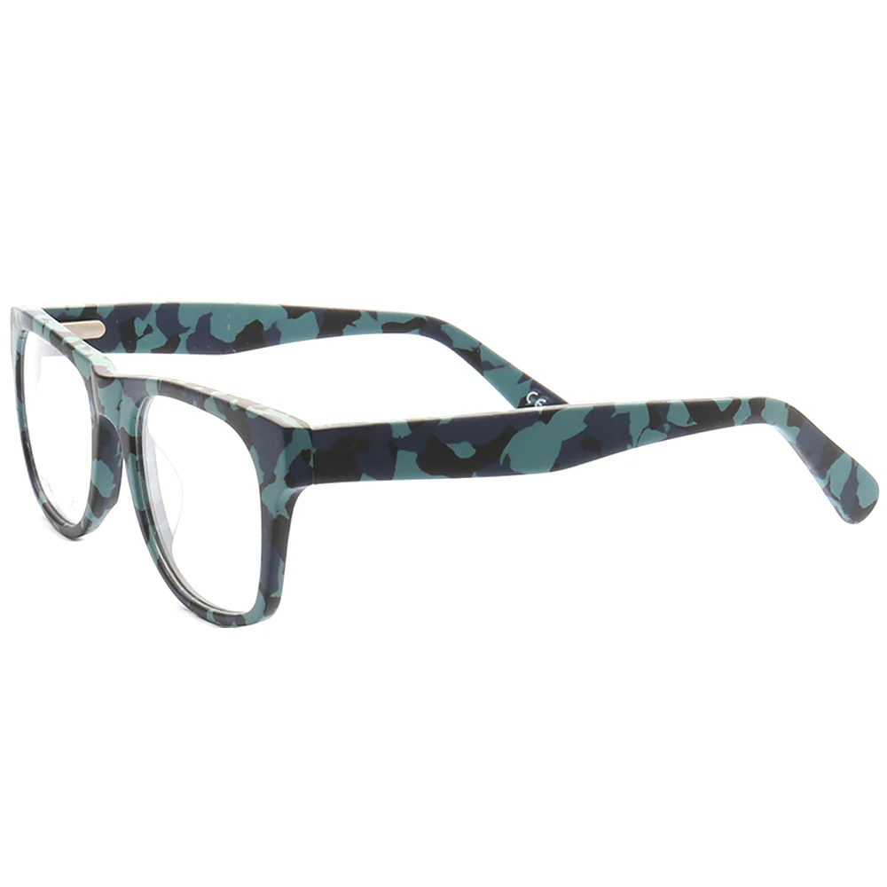 Spencer | Modern Camo Patterned Acetate Eyeglass Frames  | Square Mens Camouflage Glasses Online - Image 8