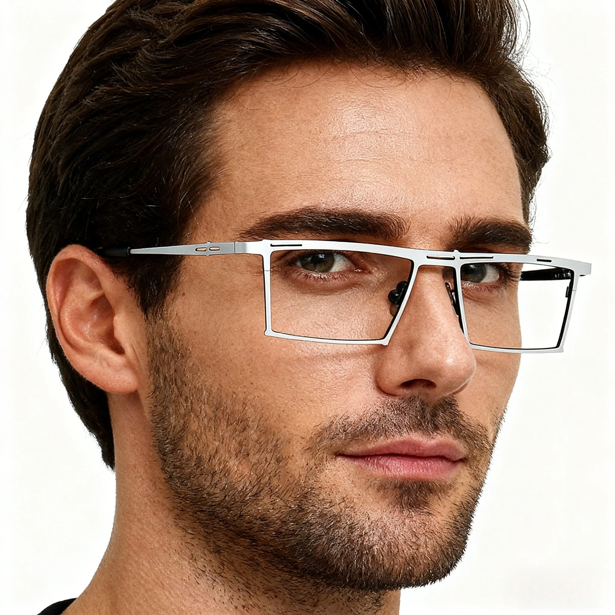 Ethan | Business Rectangular Titanium Prescription Spectacles - Image 3