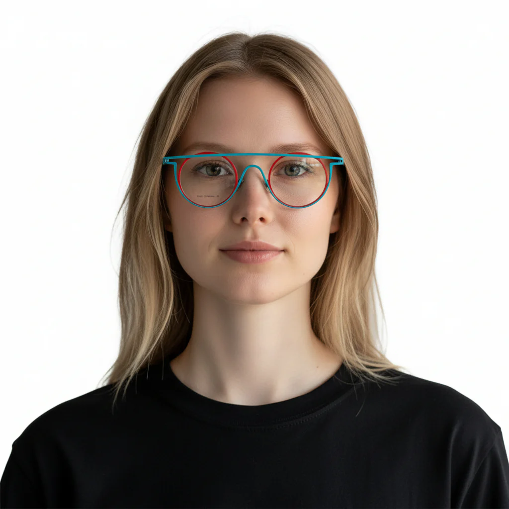 Quinn | Round Flat Top Pure Titanium Eyewear Frames | Funky Geometric Glasses For Men & Women - Image 3