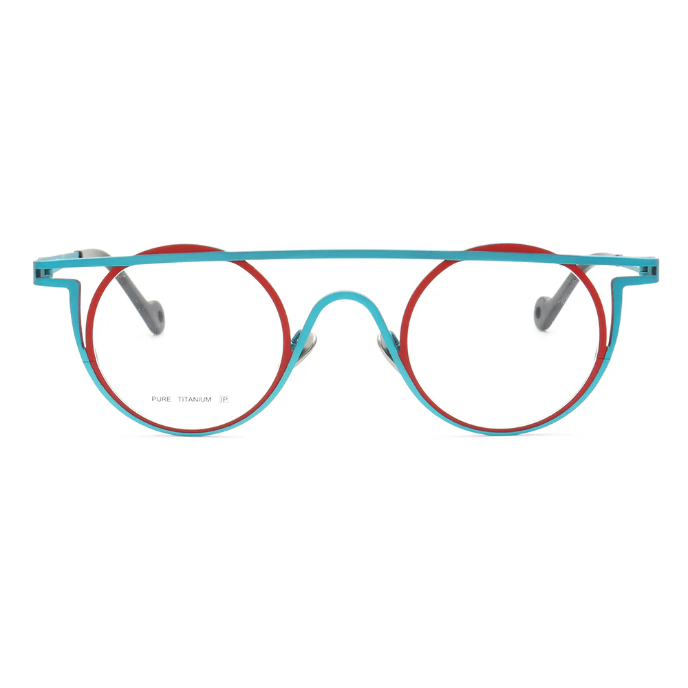 Quinn | Round Flat Top Pure Titanium Eyewear Frames | Funky Geometric Glasses For Men & Women - Image 4