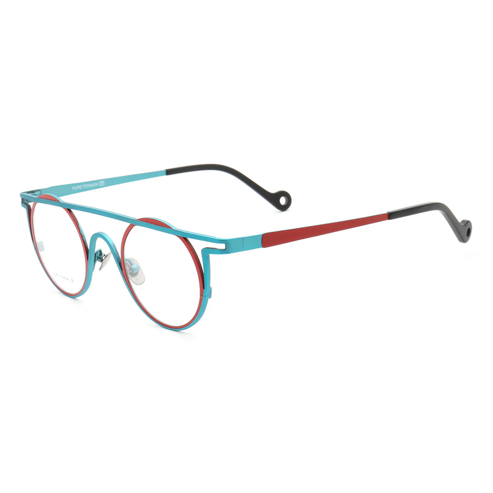 Quinn | Round Flat Top Pure Titanium Eyewear Frames | Funky Geometric Glasses For Men & Women - Image 5