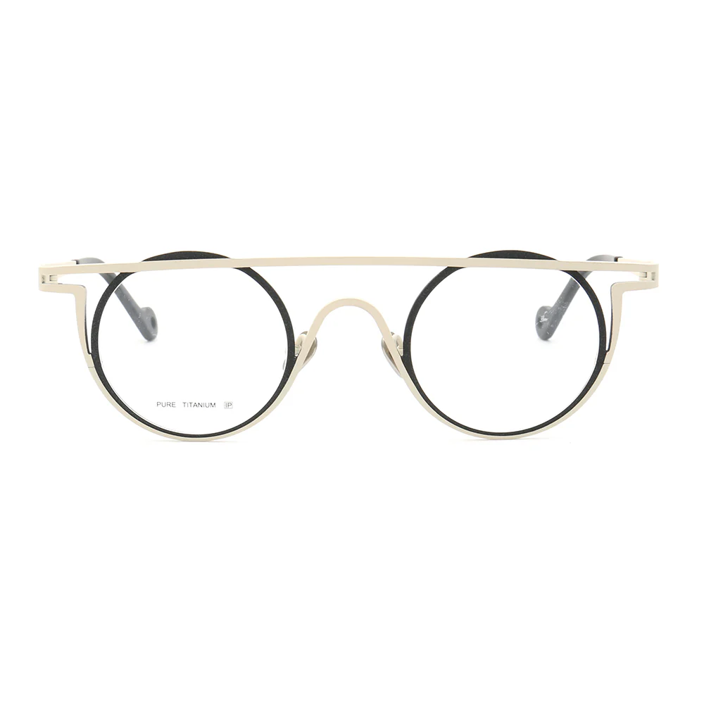 Quinn | Round Flat Top Pure Titanium Eyewear Frames | Funky Geometric Glasses For Men & Women - Image 6