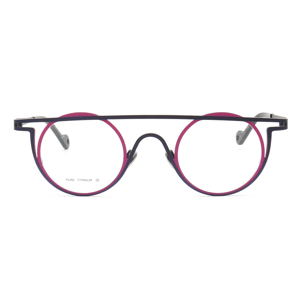 Quinn | Round Flat Top Pure Titanium Eyewear Frames | Funky Geometric Glasses For Men & Women - Image 8